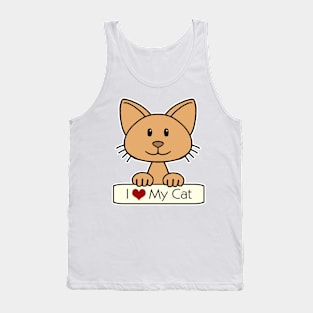 Orange Cat - I Love My Cat Tank Top